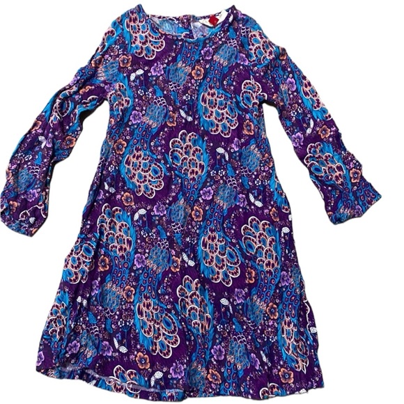 Red Camel Other - RED CAMEL UGC Girls Size Small purple Blue peacock long sleeve dress
